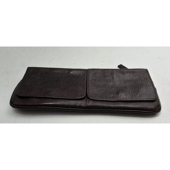 Vintage Eileen West Distressed Leather Wallet Long Brown Leather 9.5" - Picture 2 of 13